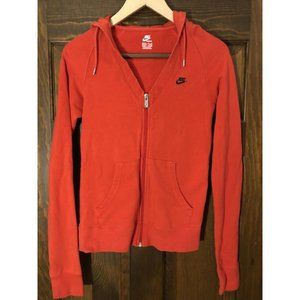 Nike Zip Up Hoodie Red Womens Small